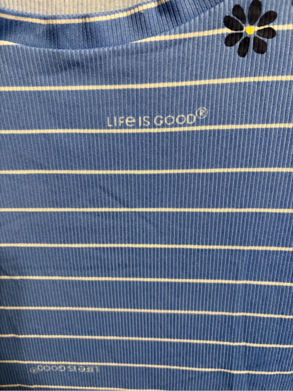 Life is Good Blue Striped Short Sleeve Pajama Set - Picture 4 of 9
